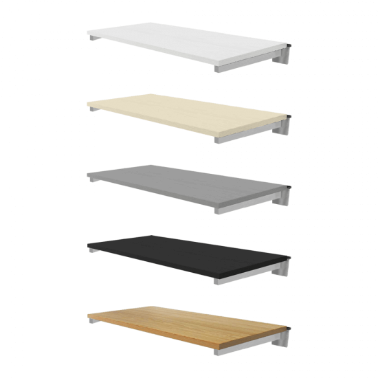 Wooden Slatwall Shelves With Brackets, Slat Board Shelves