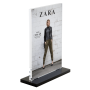 Counter Standing Supervue Acrylic Block Sign Holder with black base