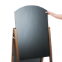 The chalkboard panel can be easily lifted out and reversed