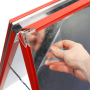 Red A Board with two anti-glare protective poster covers included
