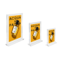 Magnetic Clear Acrylic Block Sign Holder available in three sizes