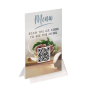 Acrylic Menu Card Holder Base with QR code menu insert