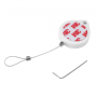  Semi Disc Retractable Product Tether in white with loop end