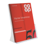 Countertop leaflet display in a range of paper sizes