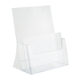 Two tier plastic leaflet holders available in 1/3 A4, A4 and A5 sizes