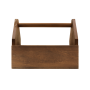 Wooden condiment caddy with handle for restaurants and pubs