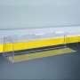 Clear shelf edge display tray, supplied with a data strip