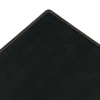 Black menu cover with contrasting beige stitching