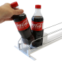 Drink pusher shelf system allows bottles to roll gently to the shelf front