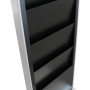 Freestanding digital signage with integrated four tier magazine rack