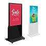 Remote-operated Android digital display totem in 55" and 43" sizes