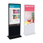 Freestanding touchscreen digital signage available in black or white