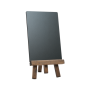 Wooden tabletop easels with a plain chalkboard