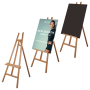 Beech Wooden Display Easels with chalkboard or Foamex signs