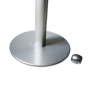 Two way freestanding display unit pole with steel base and end cap