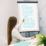 White board easel with flip chart to suit a range of working environments