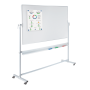 Freestanding whiteboard on wheels for a portable display