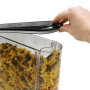 Dry food dispenser with a rubber sealed lid for freshness