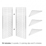 5ft Gridwall Corner Display Unit with optional shelves or rails