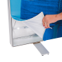 LED fabric tension banner stand available with a single sided print
