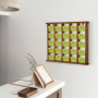 Display cards or leaflets with a wooden wall mounted leaflet rack