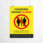 ‘Changing rooms closed’ printed poster