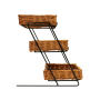 Three tier wicker display basket perfect for countertops in cafes