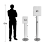 Size comparison for the LED poster holder stands