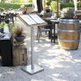 Restaurant lectern with steel base