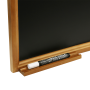 Wood framed chalkboard with screw-on pen tray