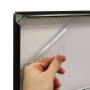 Easy to use poster holder header with snap frame mechanism