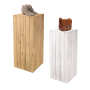 White or Light Oak Wooden Plinth Display Sets