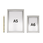 Snap Frame Silver available as both A6 and A5 snap frames