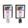 Optional A4 add-on poster holder in black or silver to suit your posts