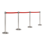 Retractable Queue Barrier with chrome posts and red belts