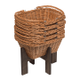 Wicker Shopping Baskets x 5 with wooden stand