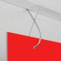T-bar squeeze hangers to hang displays from suspended ceilings