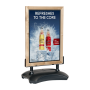 Water Base Forecourt Sign with Wood Poster Holder and Chalkboard