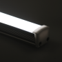 The magnetic LED light bar has a soft white glow