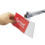 Garment rail ticket holder in durable flexible PETG