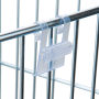 Wire basket grippers hang from wire and grip your signage