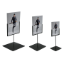 Tall stands with portrait Foamex signs