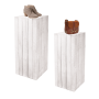 White wooden plinth set, ideal for retail merchandising