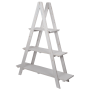 Distressed white wooden ladder display shelf