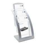 Silver 1/3 A4 Contemporary Three Tier Leaflet Holder
