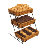 Countertop Tiered Wicker Basket Display