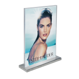 A6 Poster Holder with Brushed Steel Base