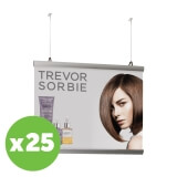 Silver Aluminium Poster Hangers Pack of 25