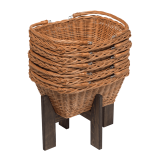 Wicker Shopping Baskets with Folding Handles