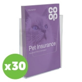 A4 Portrait Wall Mounted Leaflet Holder Pack of 30